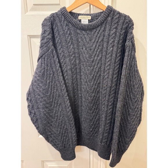 Columba Reid Other - Columba Reid Mens Wool Cable Knit Sweater Charcoal Grey‎ Made in UK Size S